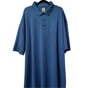 Greg Norman CALLAWAY blue stripes Opti Dri Gold Polo